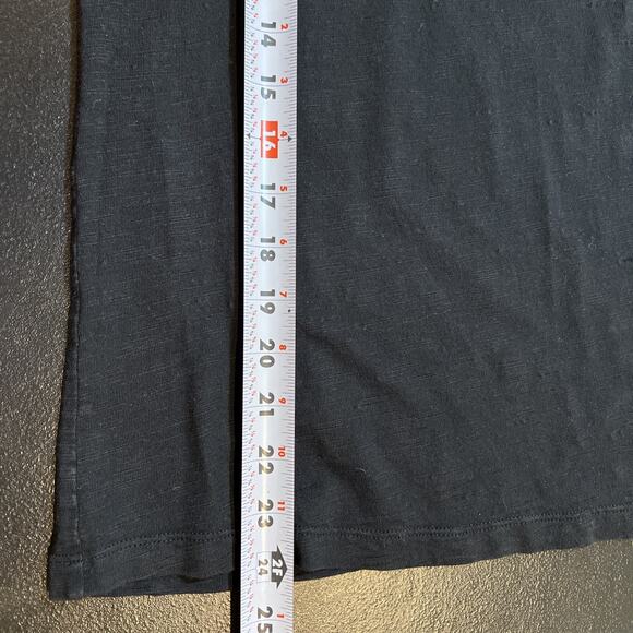 CHICO'S Tee Shirt Women's 1/Medium Black Laser Cut Eyelet 3/4 Sleeve Slub Cotton - Picture 8 of 9